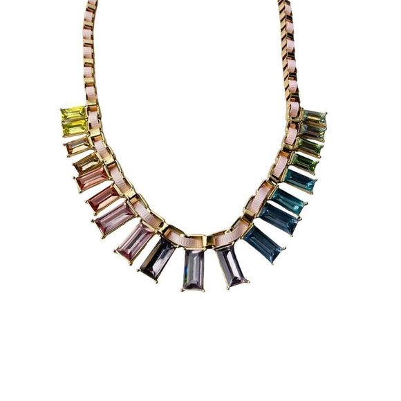 NWT INC INTERNATIONAL CONCEPTS Rainbow Baguette Ribbon-Woven Statement Necklace - Picture 4 of 6